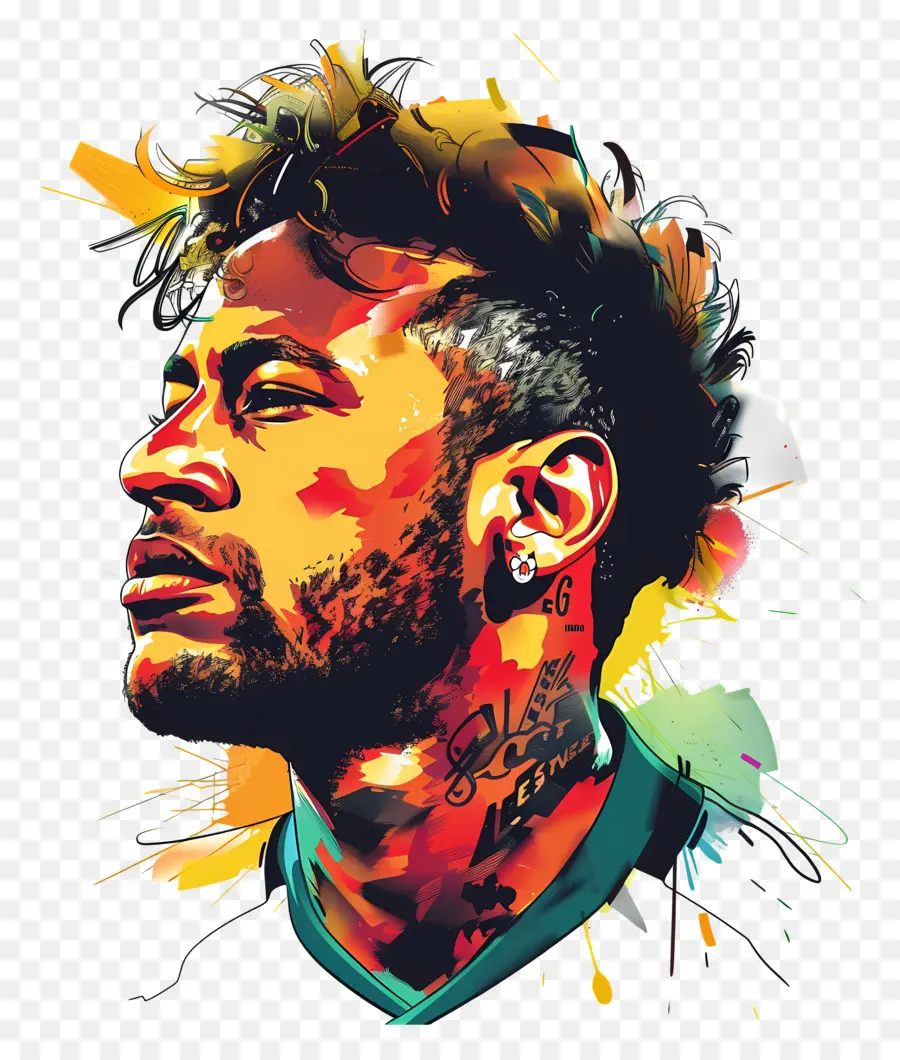 Neymar，Tatouages ​​faciaux PNG