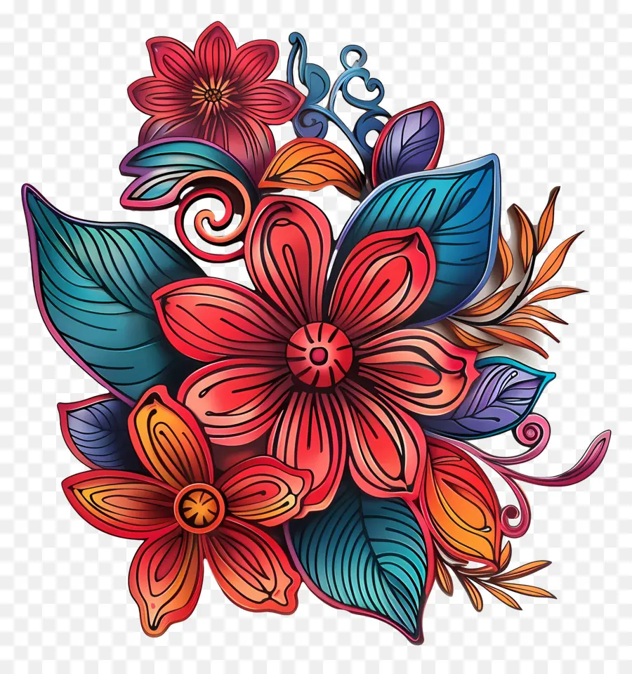 Fleur，Floral Peinture PNG