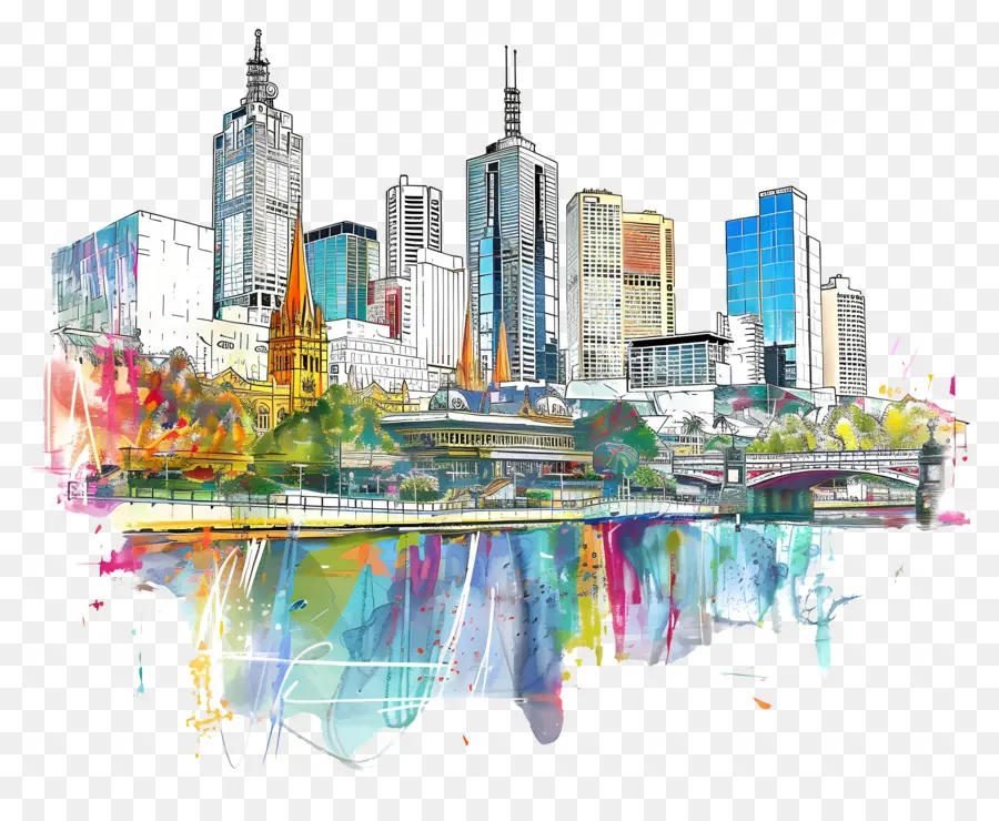 Melbourne City Skyline，Les Toits De La Ville PNG