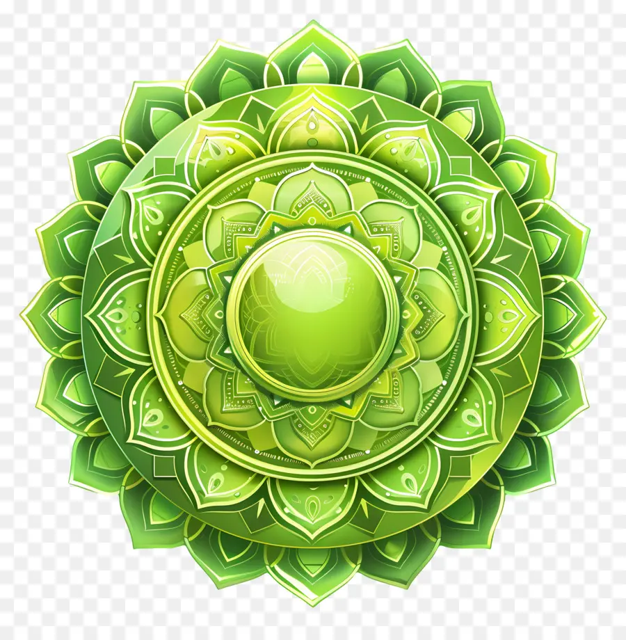 Chakra Ashoka，Mandala Vert PNG