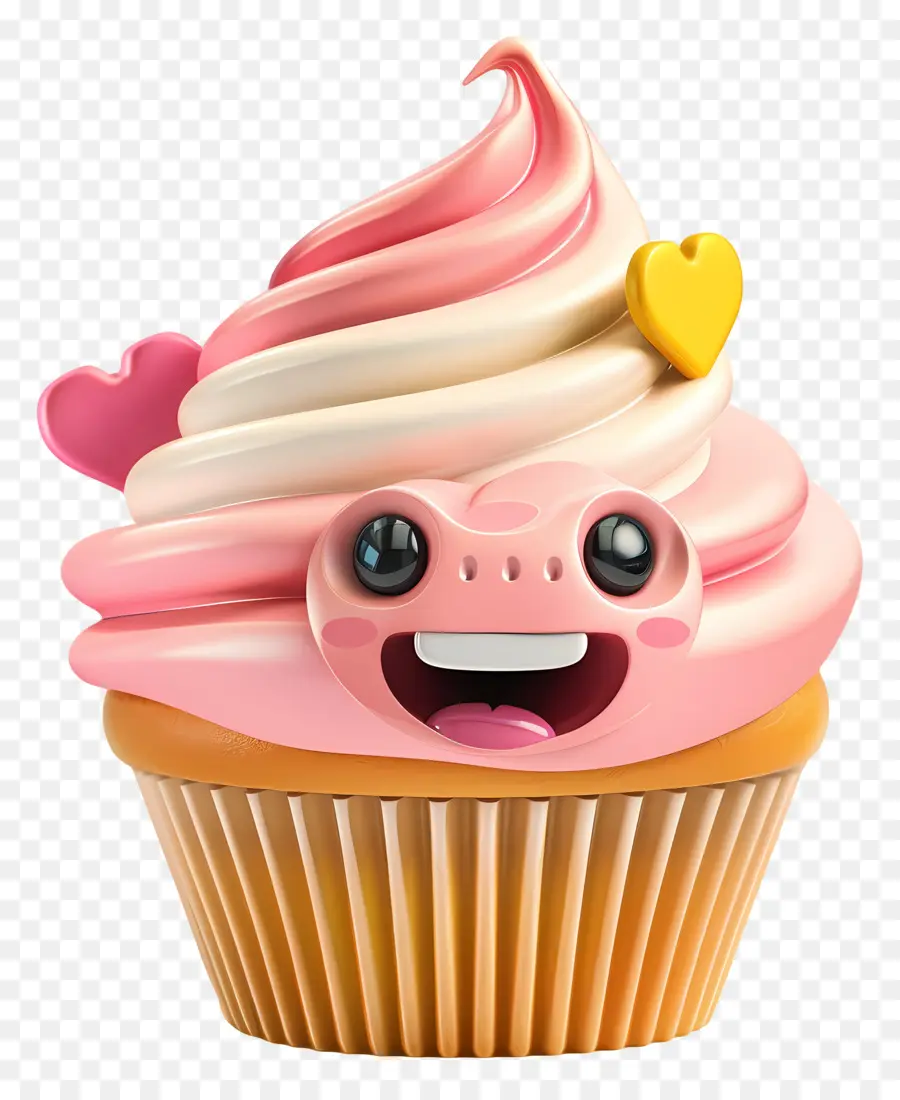 Dessert De Dessins Animés 3d，Rose Cupcake PNG