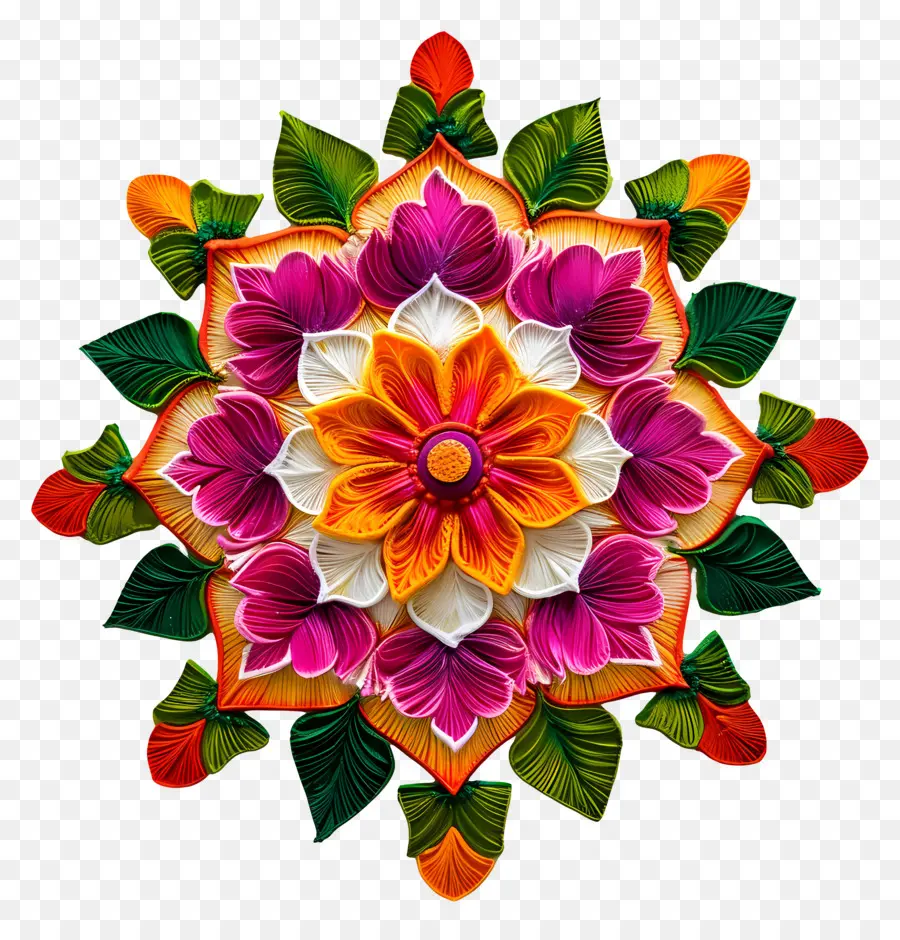Diwali Flower Rangoli，Fleur PNG
