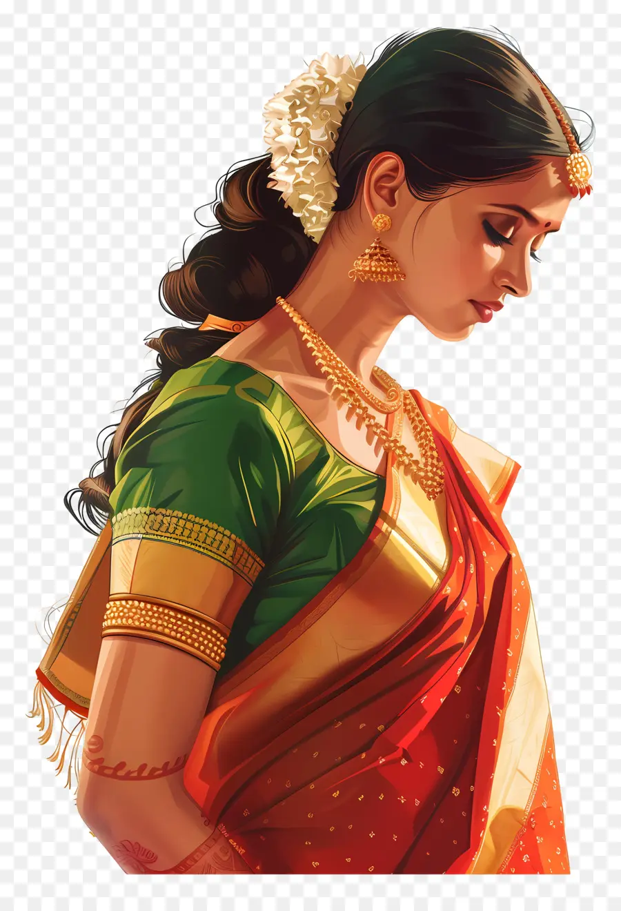 Kanchipuram Silk Désolé，Femme PNG