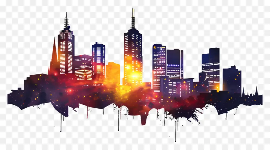 Melbourne City Skyline，Les Toits De La Ville PNG