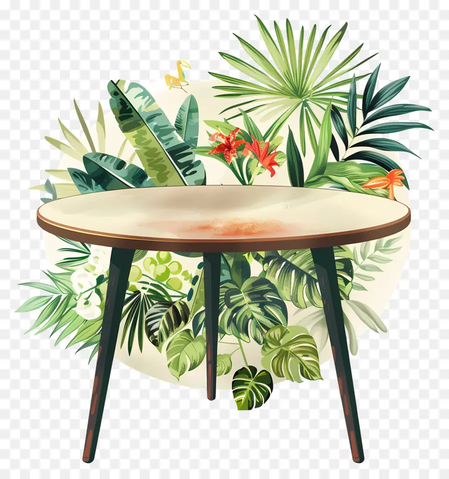 Table Ronde，Table En Bois PNG