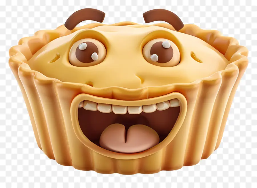 Dessert De Dessin Animé 3d，Tarte Souriante PNG