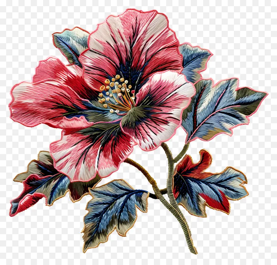 Broderie Fleur，Hibiscus Rose PNG