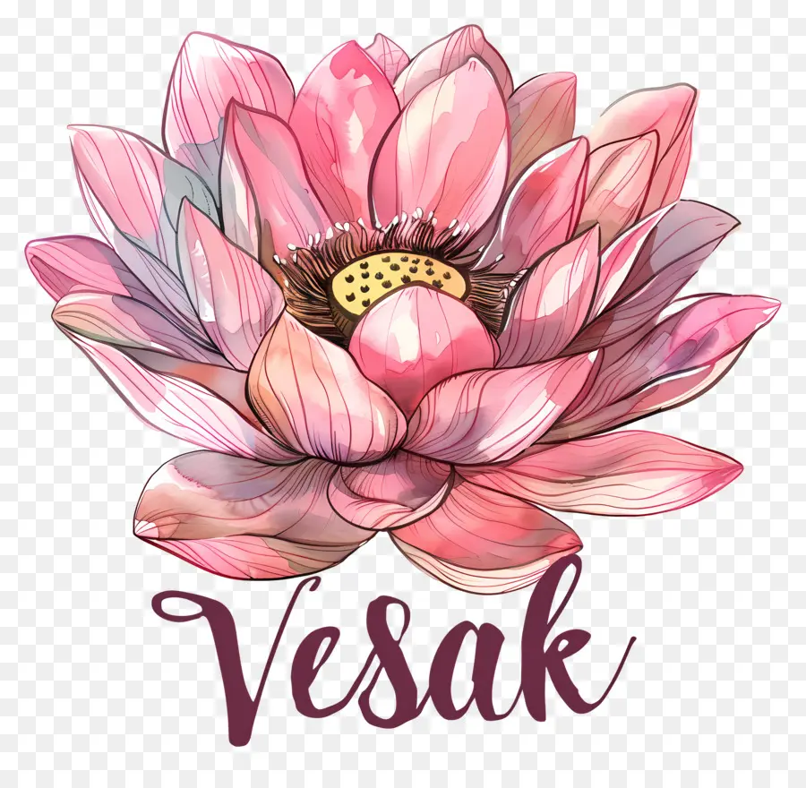 Heureux Vesak Day，Lotus Rose PNG