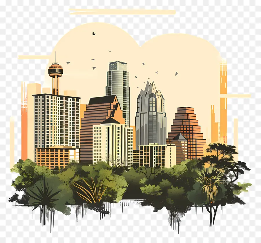 Horizon D'austin，Paysage Urbain PNG