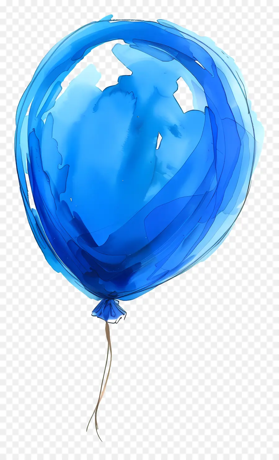 Bleu Ballon，Peinture à L'aquarelle PNG