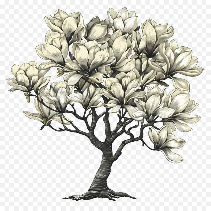 Magnolia，Arbre En Fleurs PNG