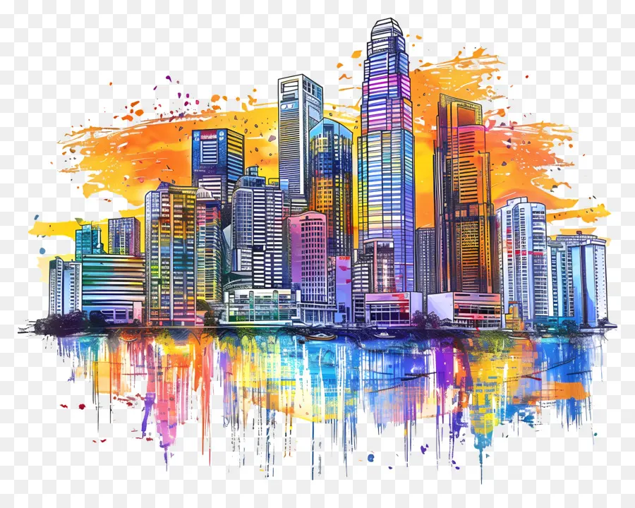 Skyline De Manille，Skyline Colorée PNG