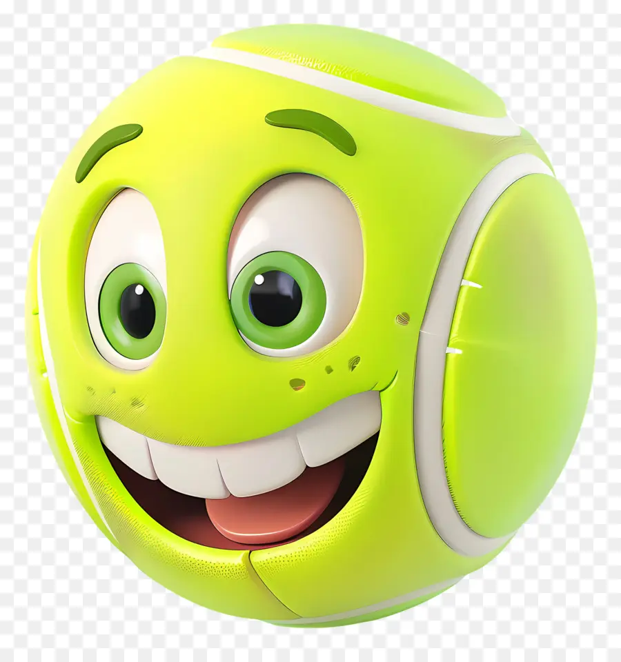 Boule De Dessin Animé 3d，Balle De Tennis Souriante PNG