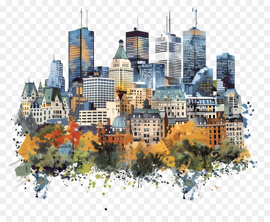 Skyline De Montréal，Paysage Urbain PNG