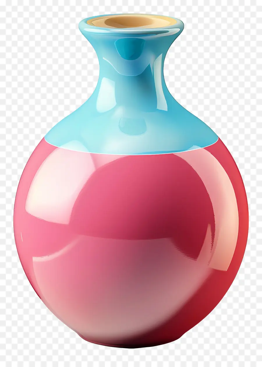 Vase En Céramique，Vase Rose Et Bleu PNG