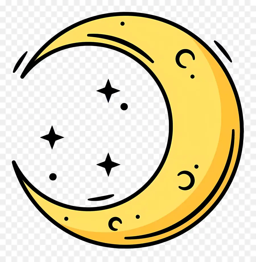 Lune Simple，Lune Jaune PNG