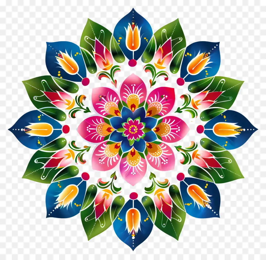 Fleur Rangoli，Arrangement De Fleurs PNG
