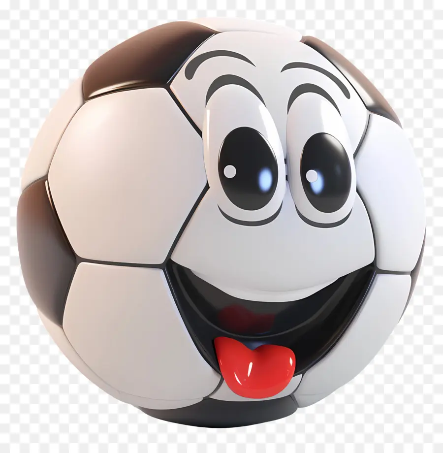 Balle De Dessin Animé 3d，Ballon De Football Souriant PNG