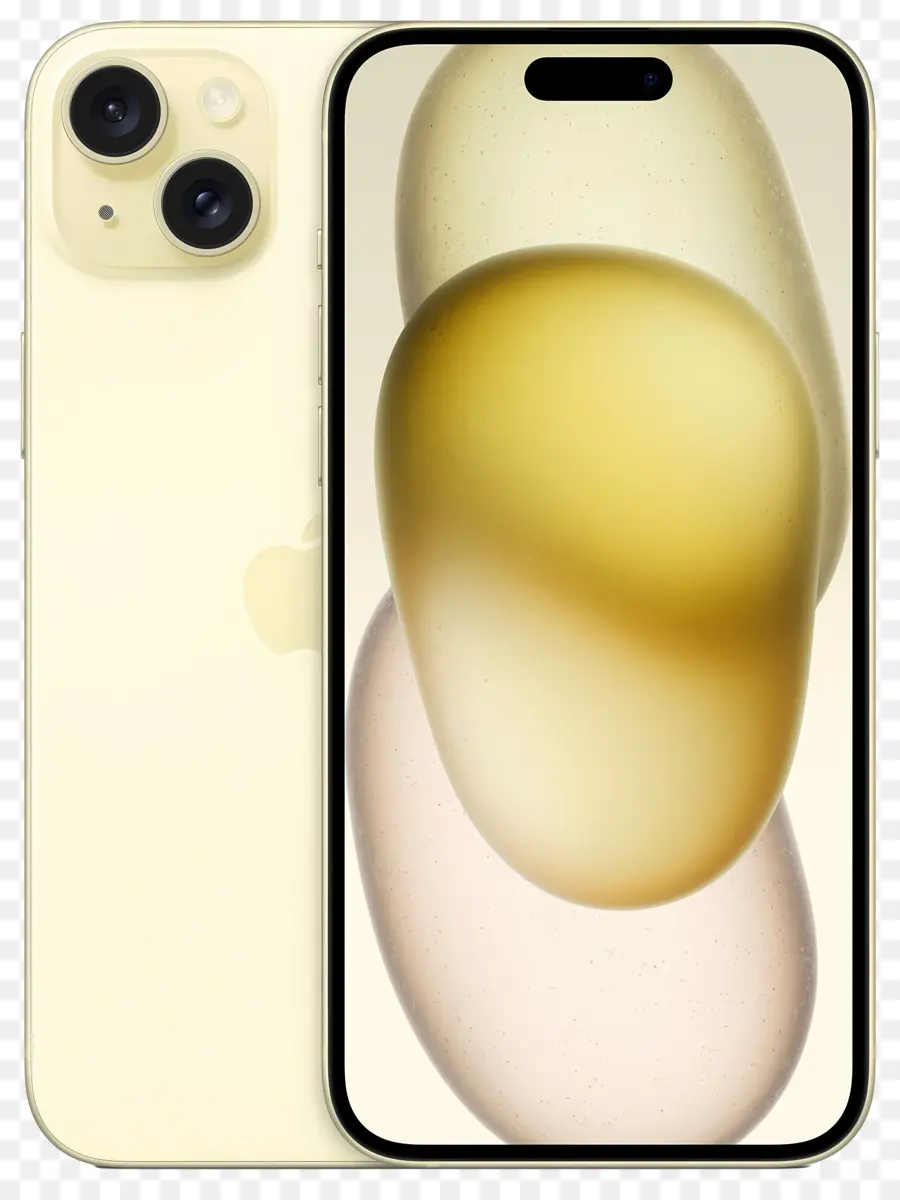 Iphone 15 Plus，Smartphone Jaune PNG