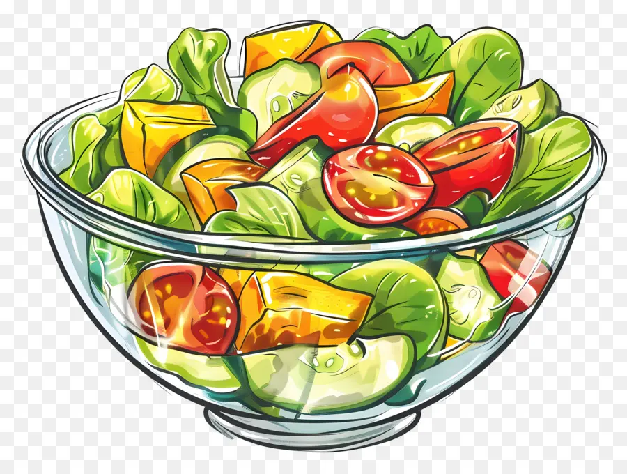 Salade De Légumes，Des Ingrédients Frais PNG