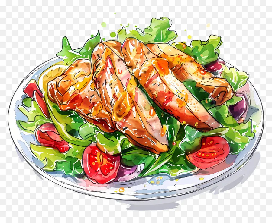 Salade De Poulet，Salade De Poulet Grillé PNG