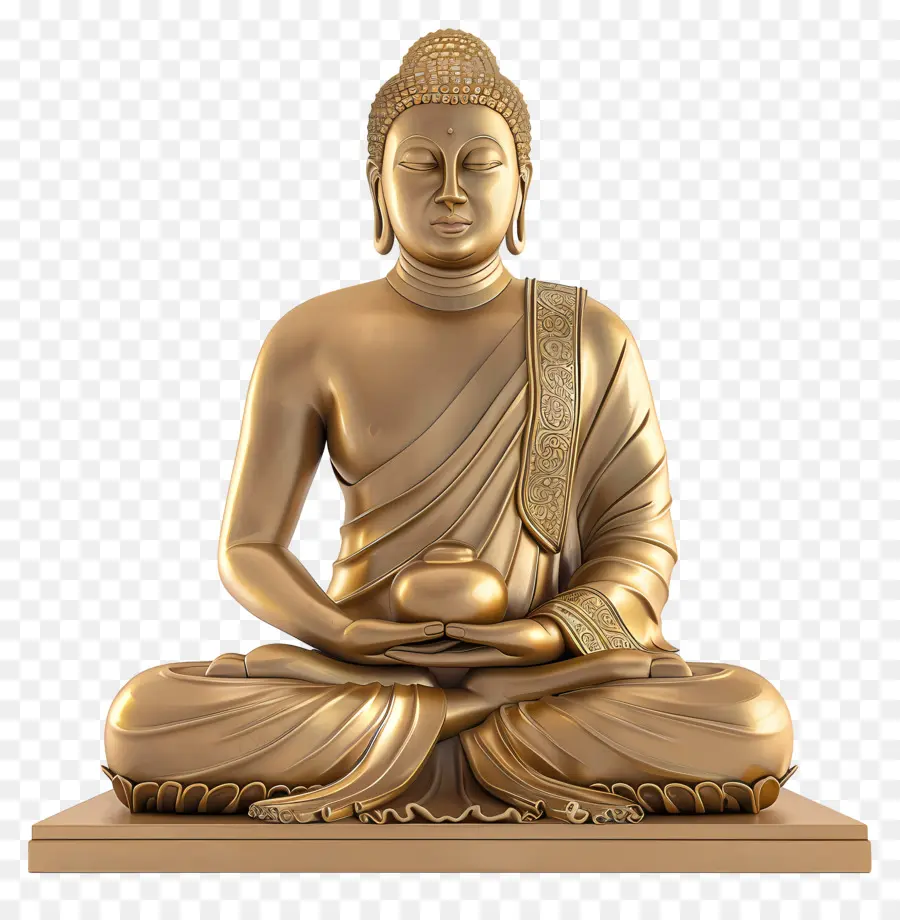 Mahavir Jayanti，Statue De Bouddha Doré PNG