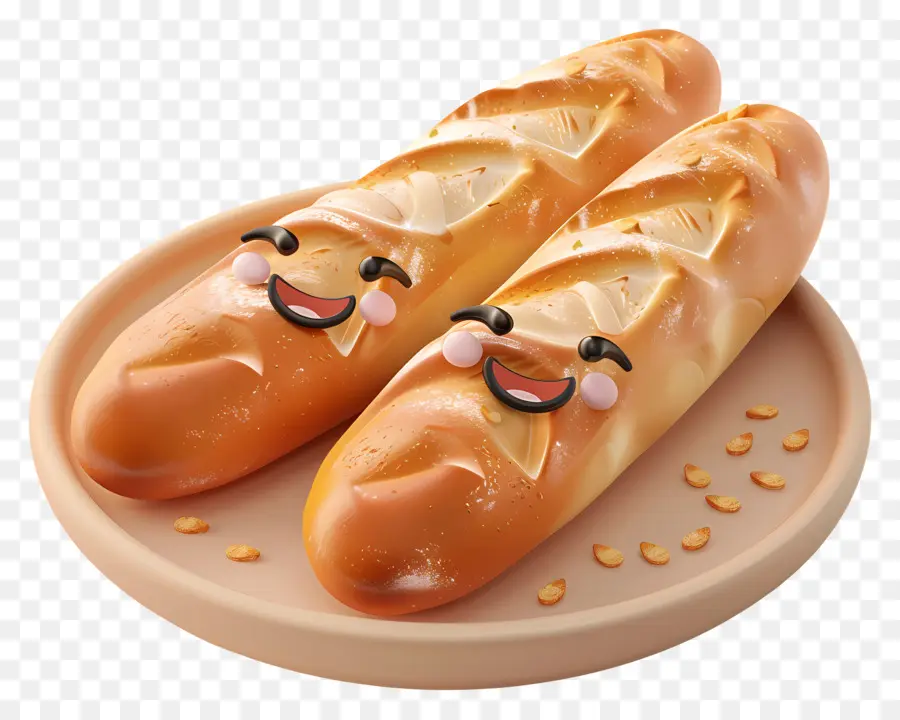 Nourriture De Dessin Animé 3d，Baguettes Souriantes PNG