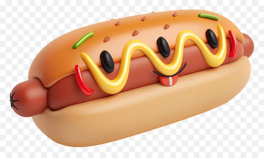 Nourriture De Dessin Animé 3d，Hot Dog PNG