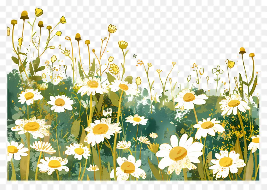 Fond De Champ De Marguerite，Marguerites PNG