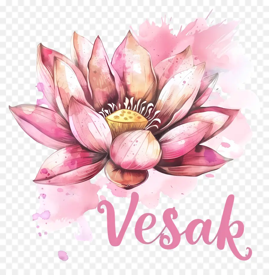 Heureux Vesak Day，Fleur De Lotus PNG