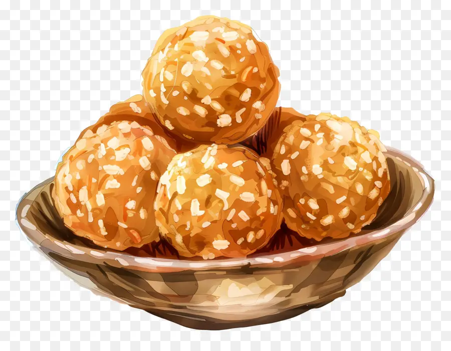 Rava Ladoo，Boules De Sésame PNG