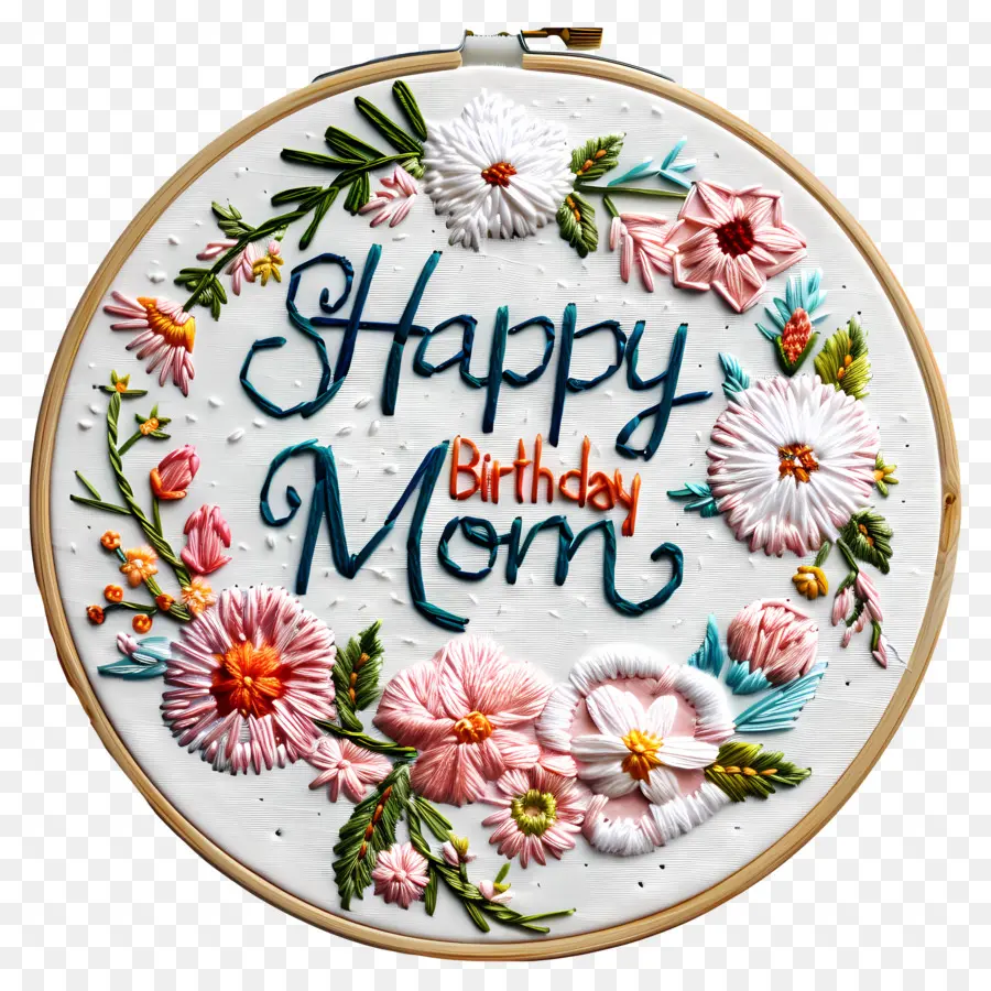 Joyeux Anniversaire Maman，Broderie PNG