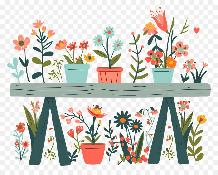 Printemps，Pots De Fleurs PNG