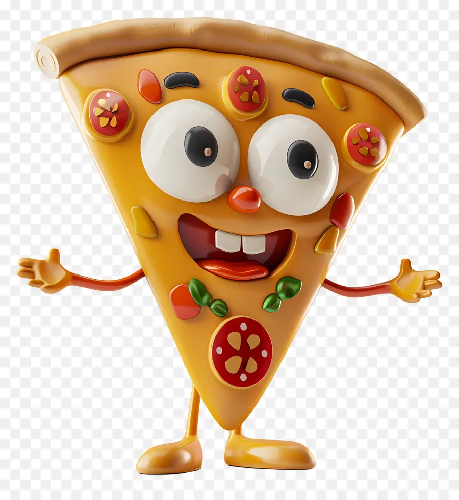 Nourriture De Dessin Animé 3d，Dessin Animé Pizza PNG