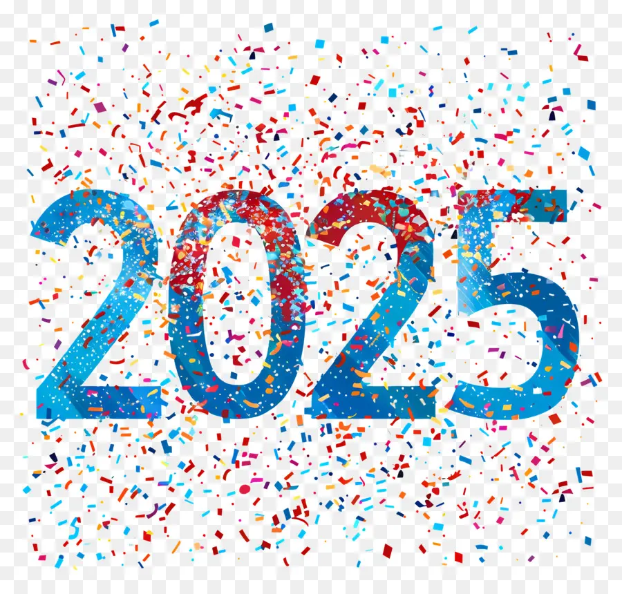 Nouvel An 2025，Confettis PNG