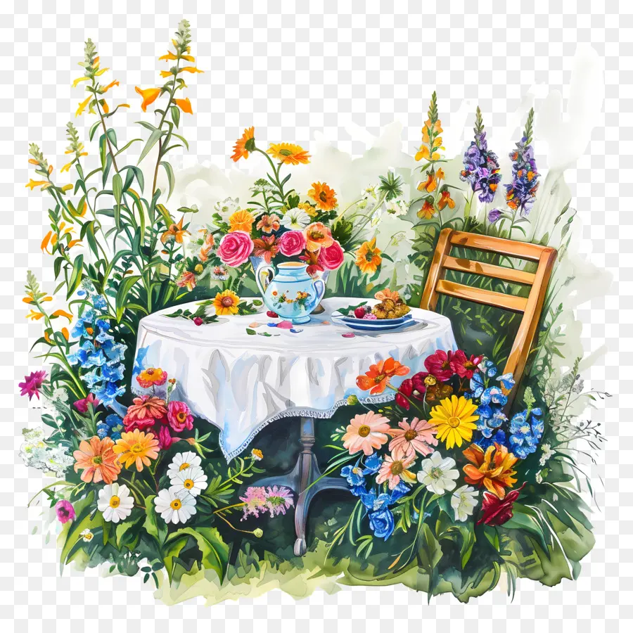 Printemps，Table De Jardin PNG