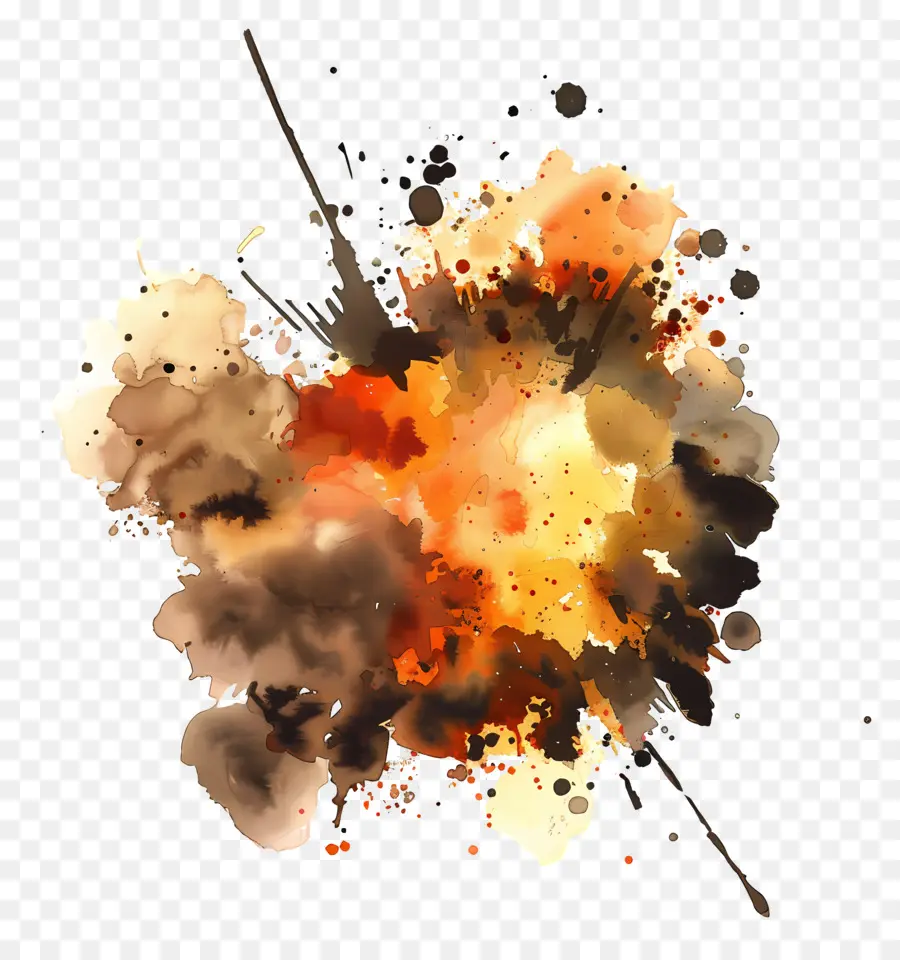 Explosion，Peinture à L'aquarelle PNG