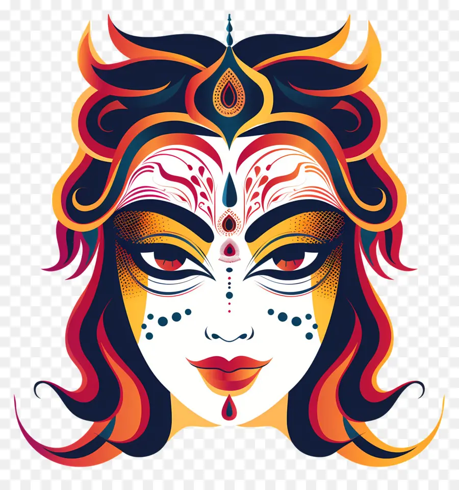 Durga Puja，La Peinture Sur Le Visage PNG