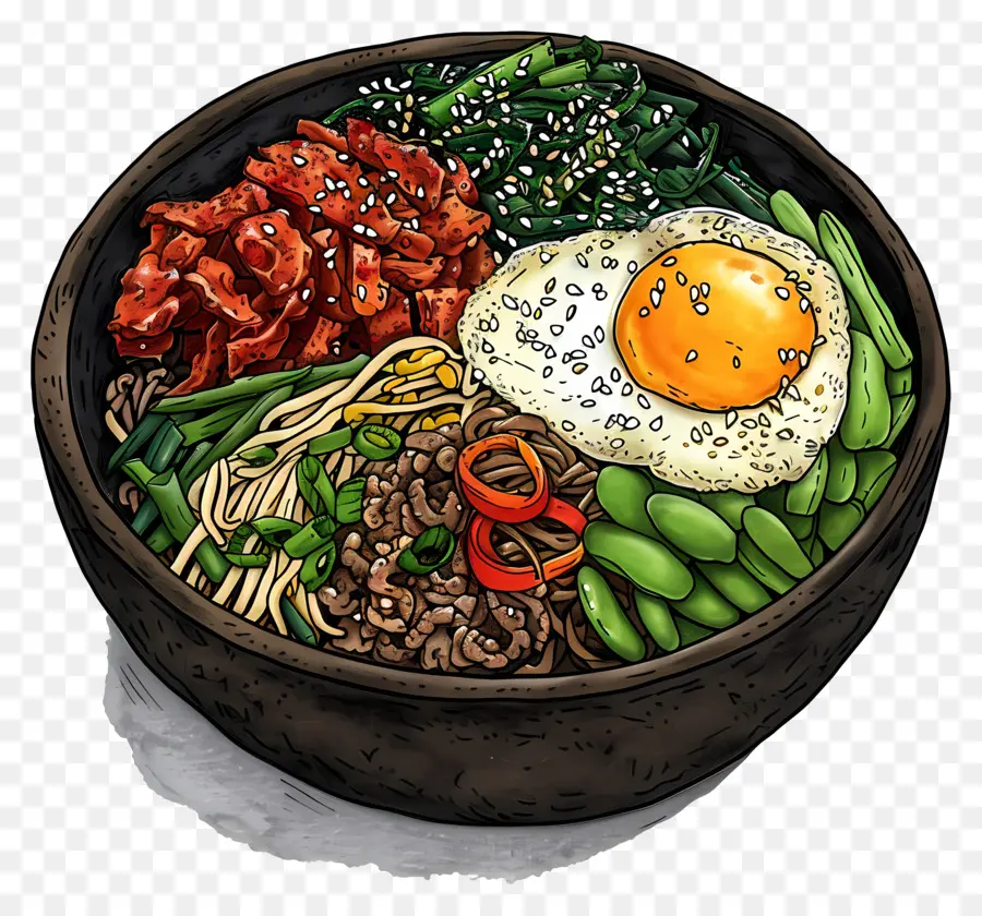 Bibimbap Coréen，La Cuisine Coréenne PNG