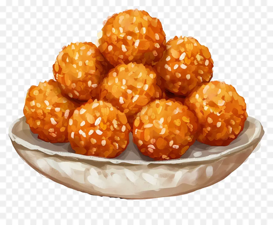 Rava Ladoo，Boules De Sésame PNG