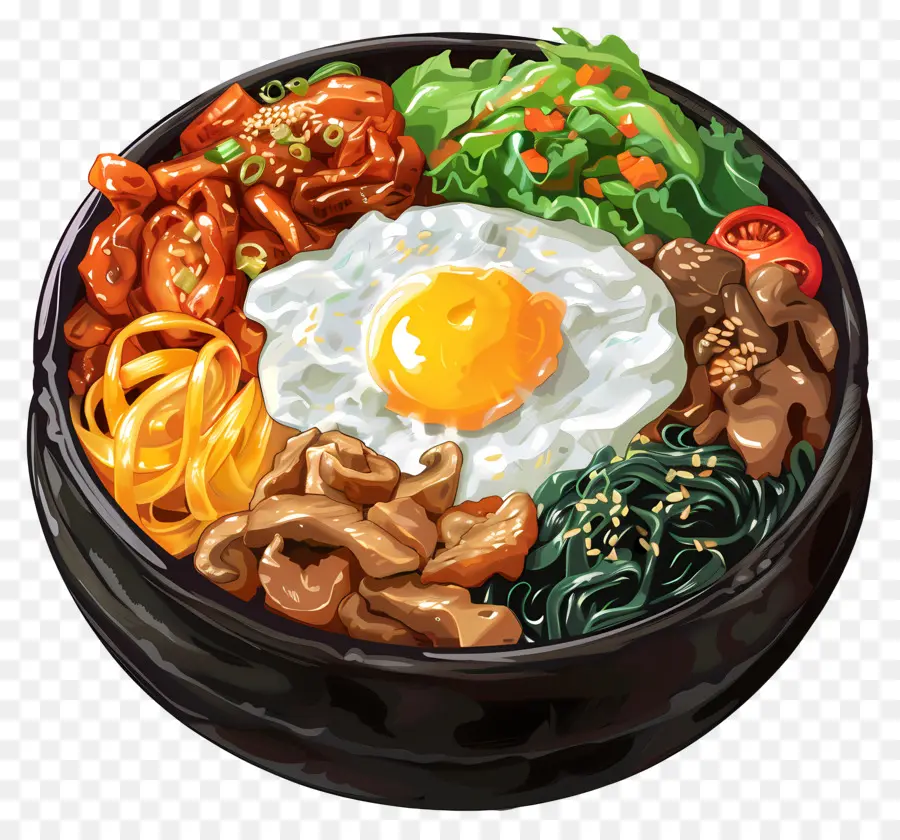 Bibimbap Coréen，Riz Frit Coréen PNG