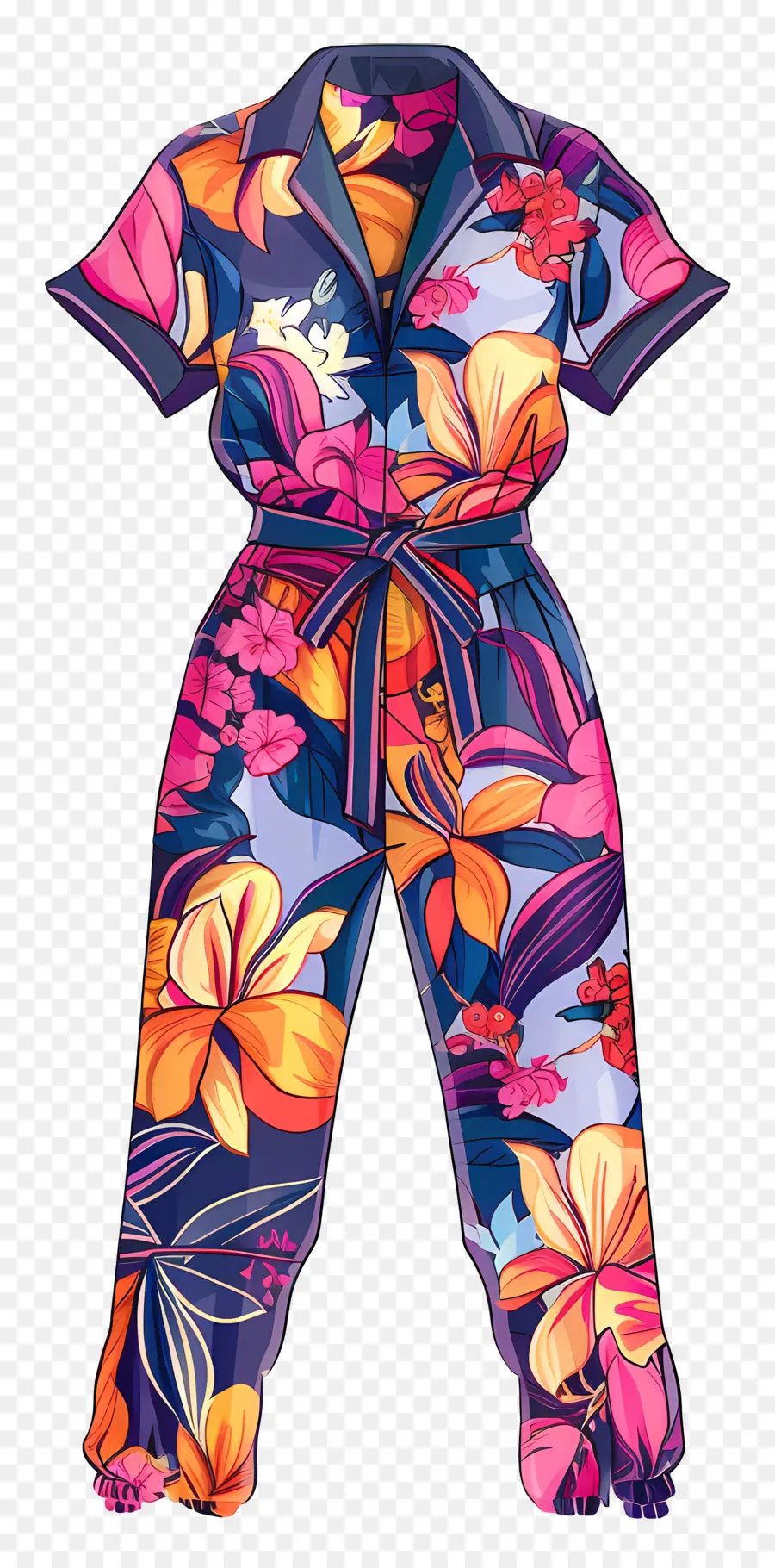 Salopette，Pyjama Floral Tropical PNG