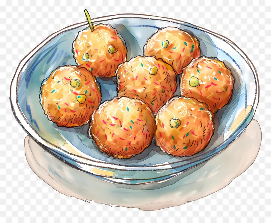 Rava Ladoo，Boulettes Frites PNG