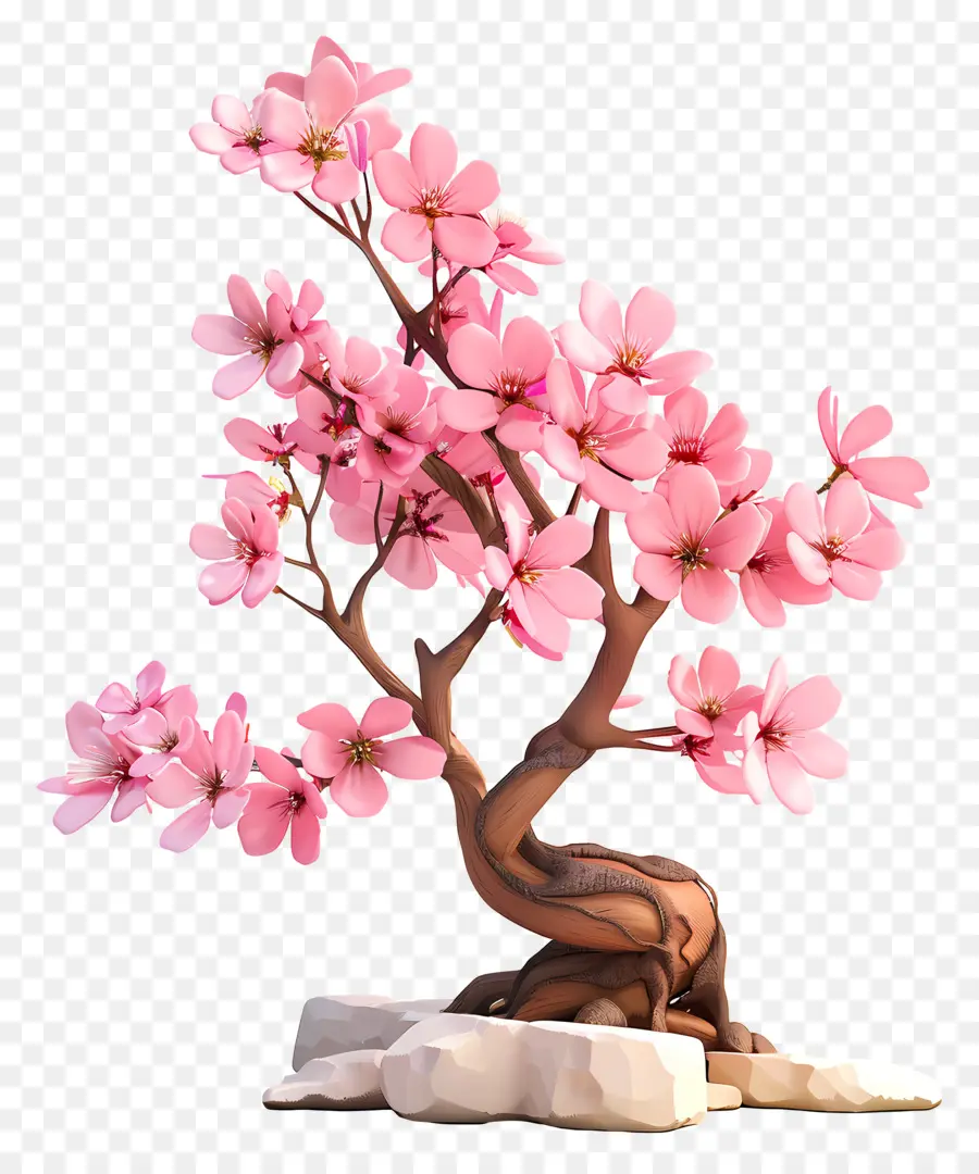 Sakura，Arbre De Bonsaï Rose PNG