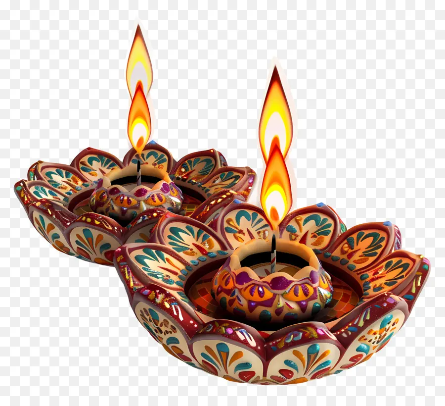 Diya De Diwali，Lampes D'argile PNG