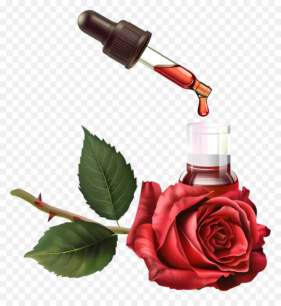 L'huile Essentielle De，Rose Rouge PNG