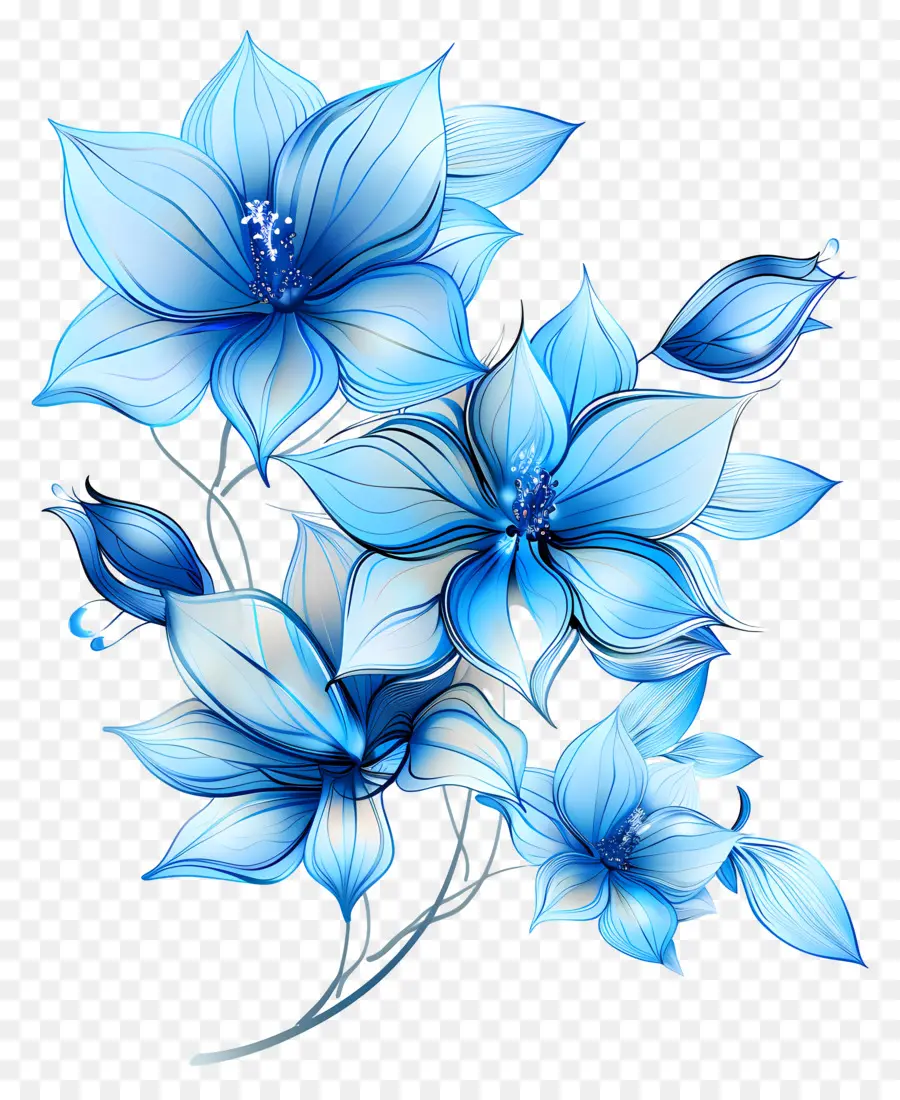 Fleurs Bleues，Bouquet PNG