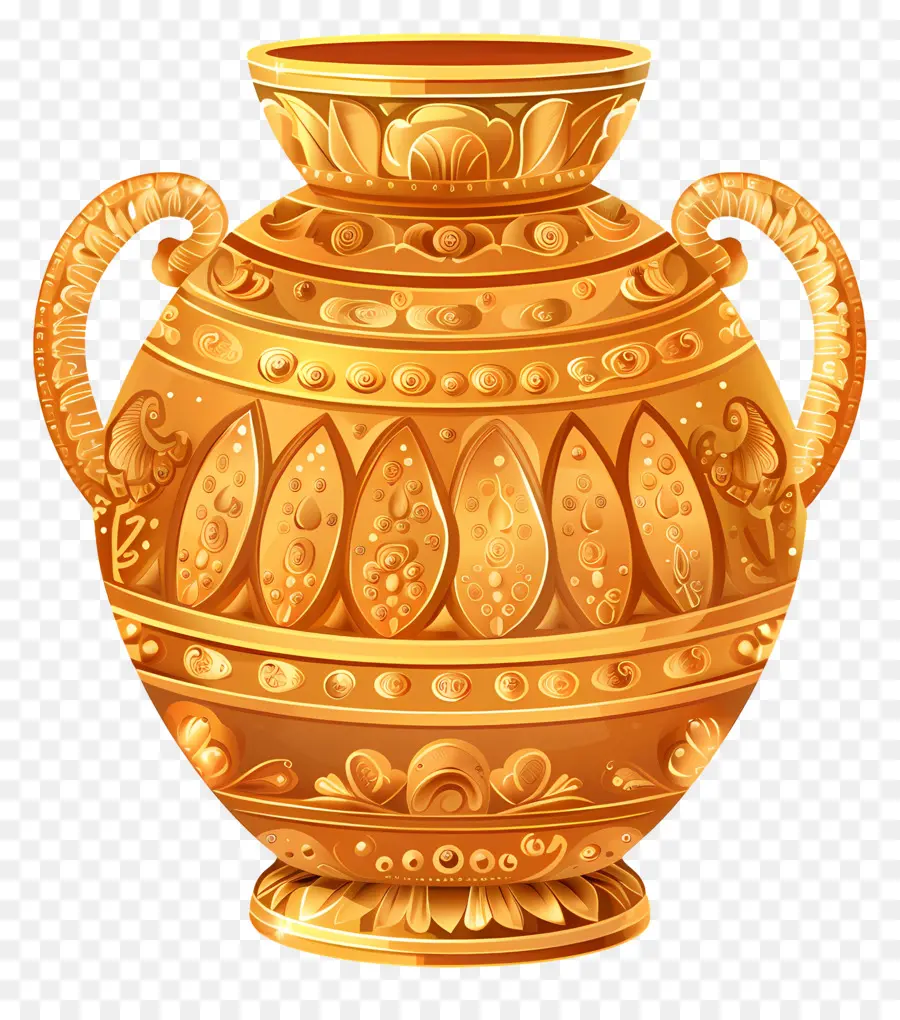 Dhanteras Kalash，Vase D'or PNG