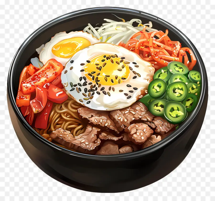 Bibimbap Coréen，Riz Frit Coréen PNG