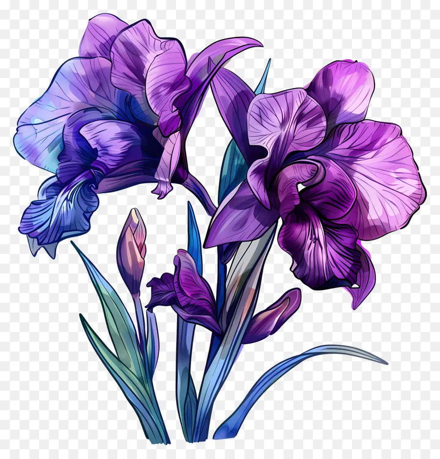 Orchidées Violettes，Fleurs D'iris PNG